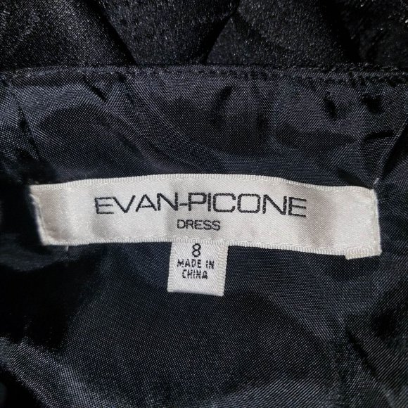 NWT Evan Picone Women's Black Fit & Flare A-Line Square Neck Dress Size 8 - Picture 4 of 8